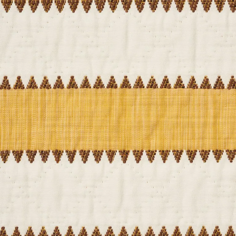 Schumacher 76752 Isolde Stripe Matelassé Yellow fabric swatch