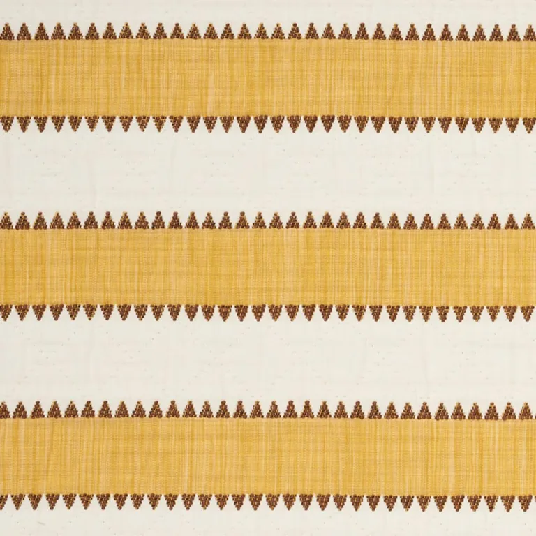 Schumacher 76752 Isolde Stripe Matelassé Yellow fabric swatch