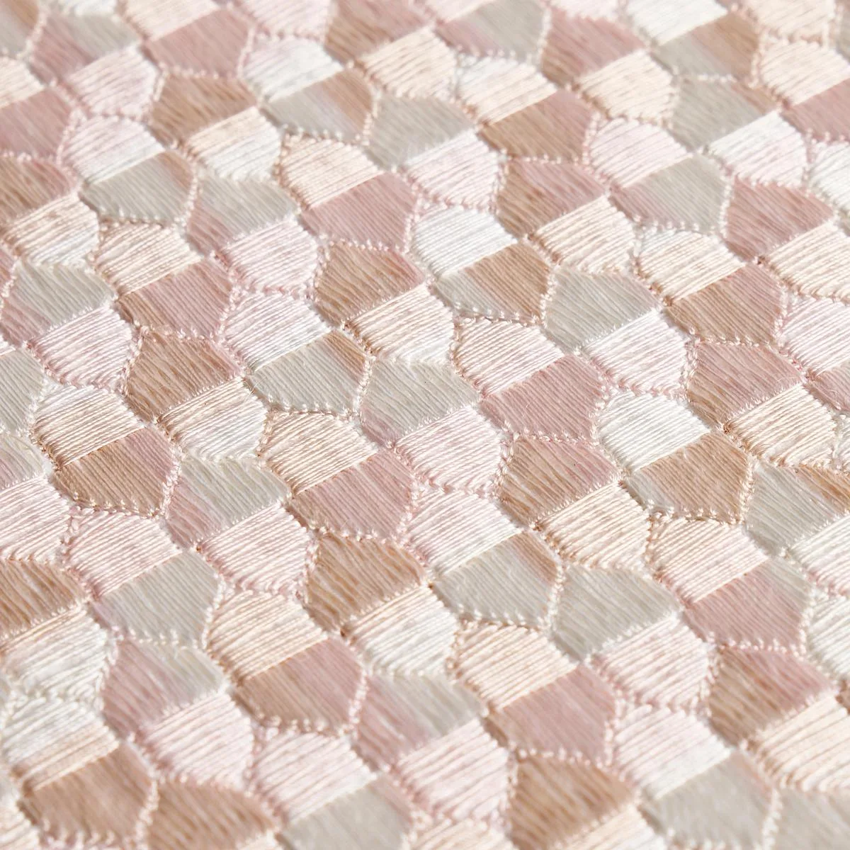 Schumacher 75124 Ivins Embroidery Blush fabric swatch