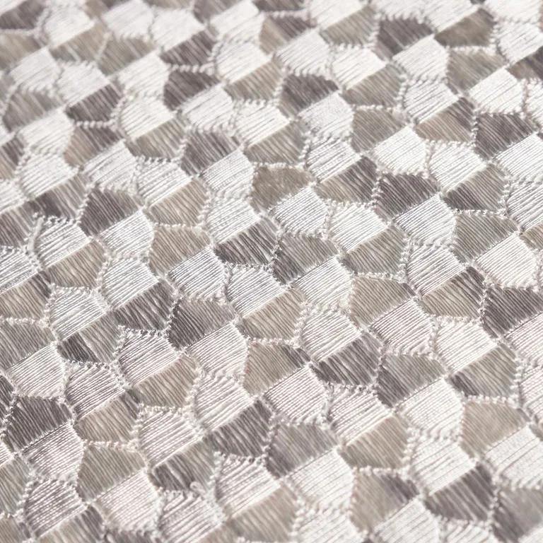 Schumacher 75123 Ivins Embroidery Grey fabric swatch