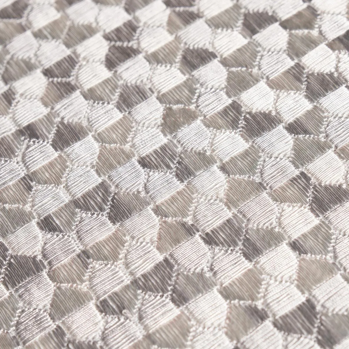 Schumacher 75123 Ivins Embroidery Grey fabric swatch