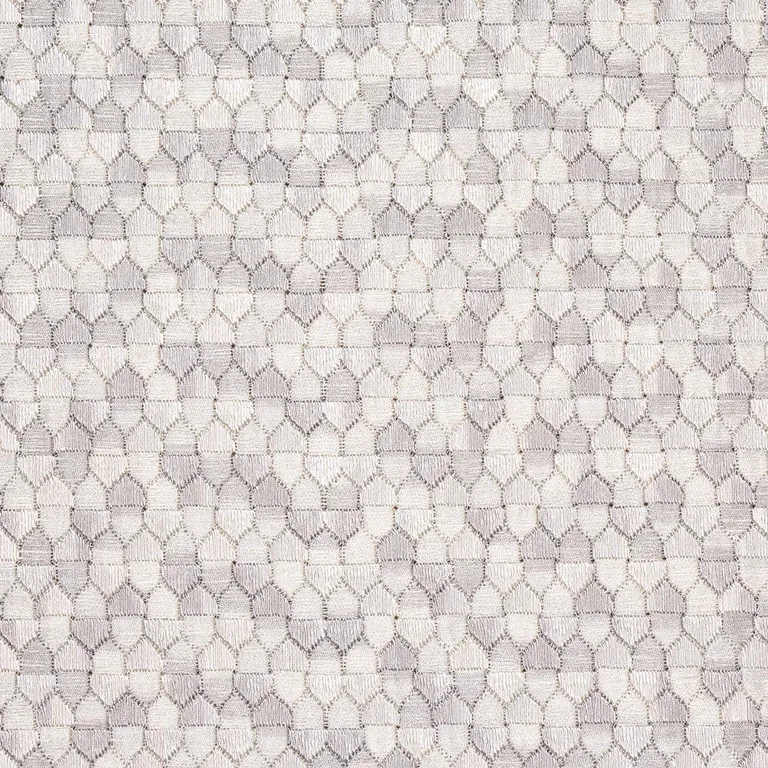Schumacher 75123 Ivins Embroidery Grey fabric swatch