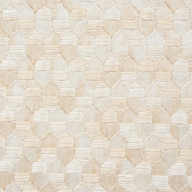 Schumacher 75120 Ivins Embroidery Ivory fabric swatch