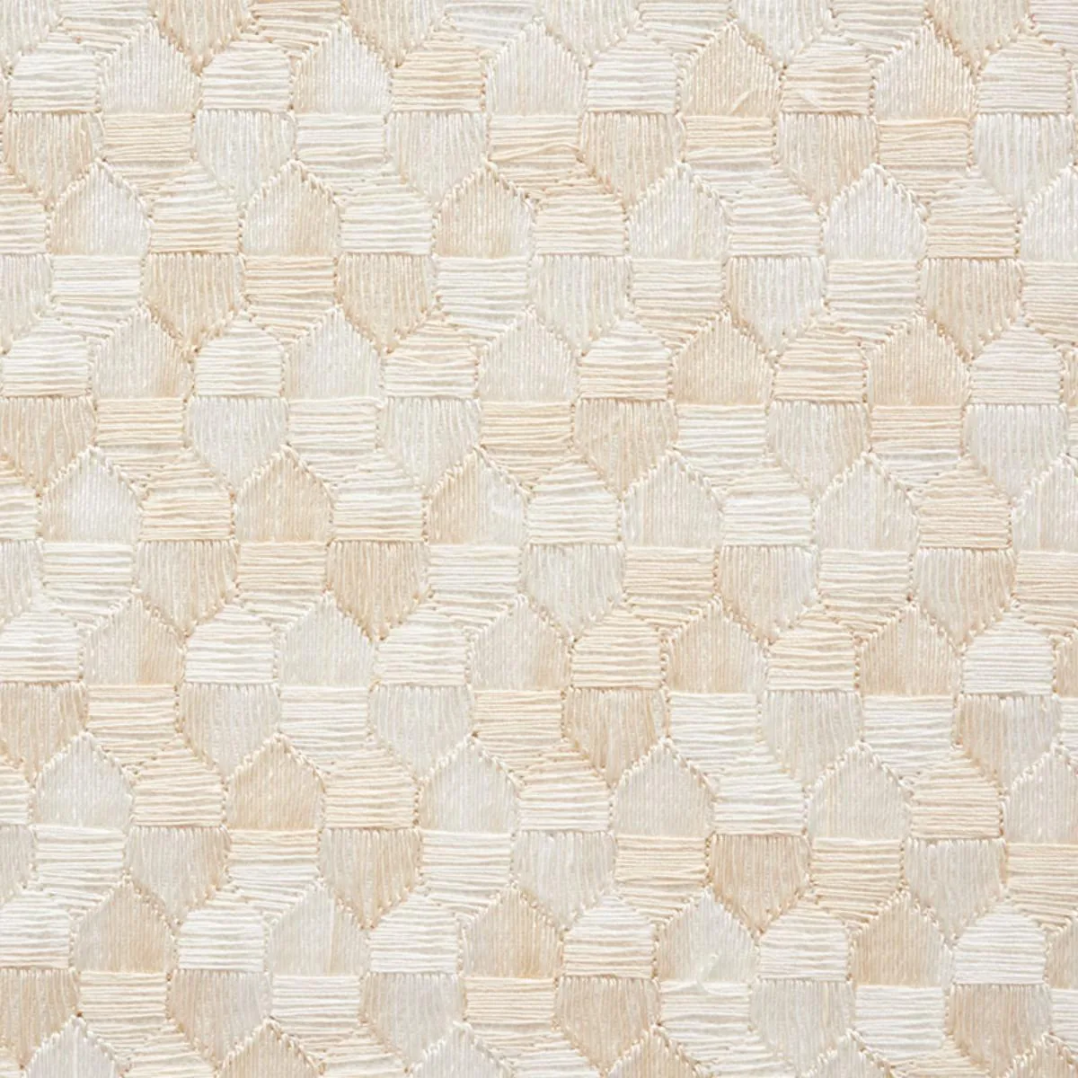 Schumacher 75120 Ivins Embroidery Ivory fabric swatch