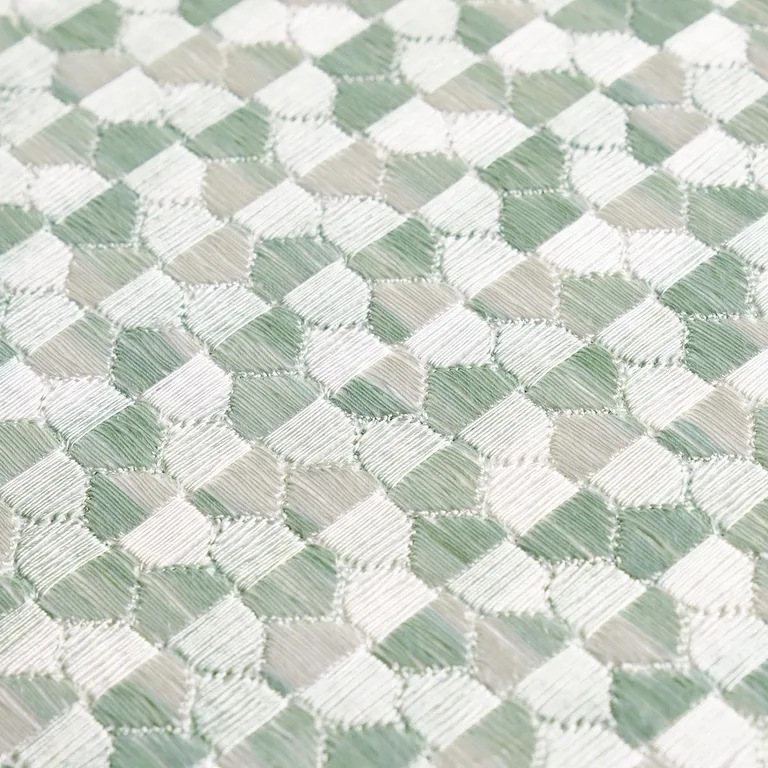 Schumacher 75122 Ivins Embroidery Mineral fabric swatch