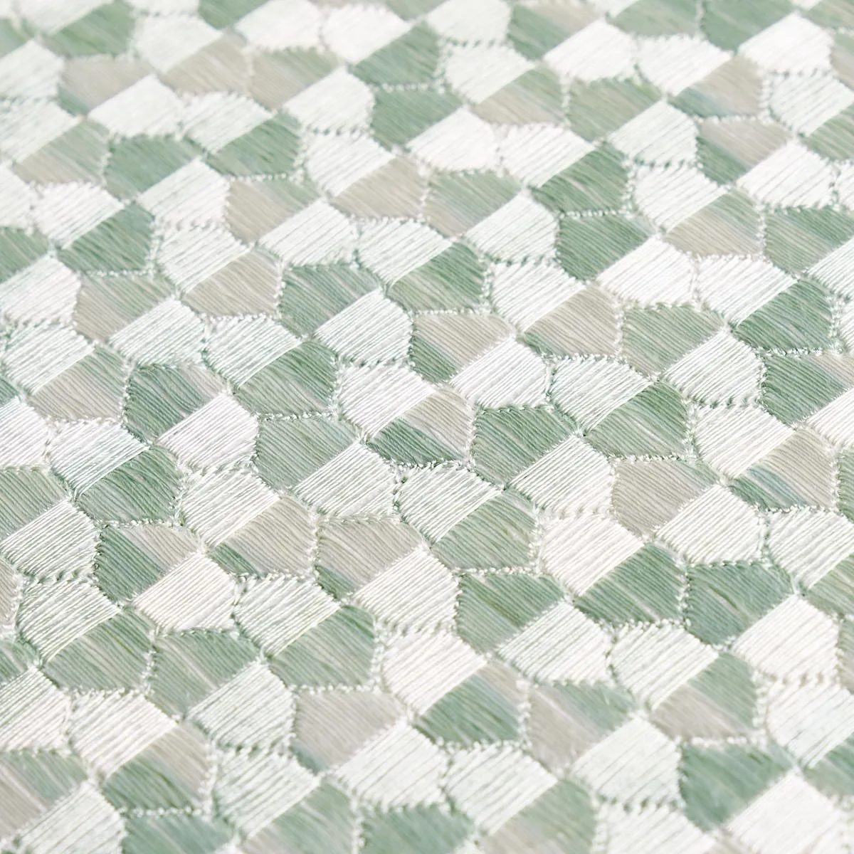 Schumacher 75122 Ivins Embroidery Mineral fabric swatch