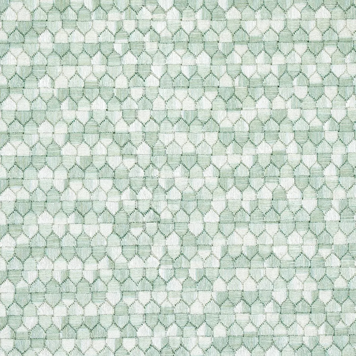 Schumacher 75122 Ivins Embroidery Mineral fabric swatch