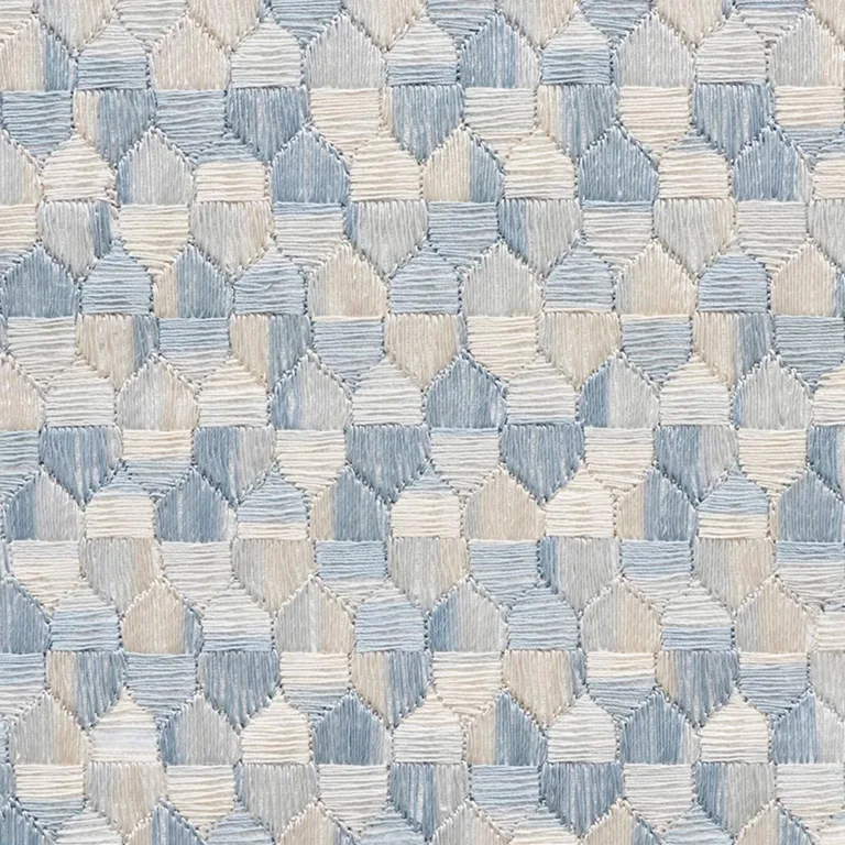Schumacher 75121 Ivins Embroidery Sky fabric swatch