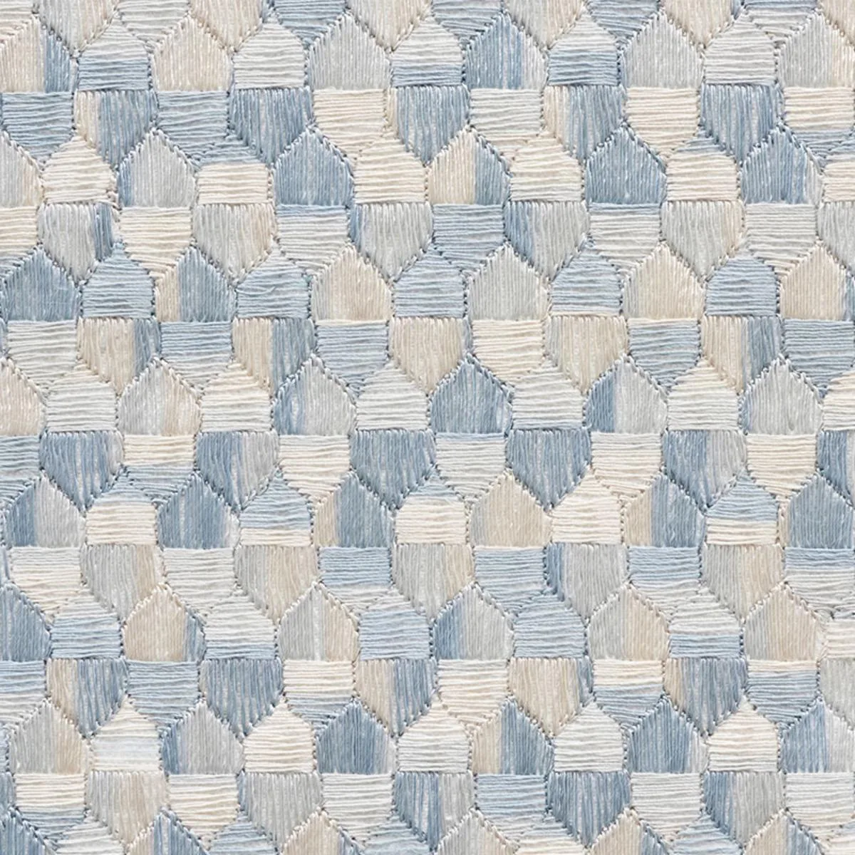 Schumacher 75121 Ivins Embroidery Sky fabric swatch