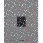 Schumacher 83662 Iyla Embroidery Midnight & Rouge fabric swatch