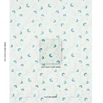 Schumacher 83661 Iyla Embroidery Mineral & Teal fabric swatch