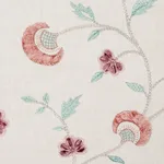 Schumacher 83660 Iyla Embroidery Rose & Natural fabric swatch