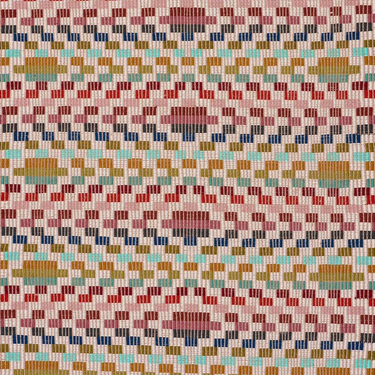 Schumacher 79250 Izapa Hand Woven Brocade Multi fabric swatch