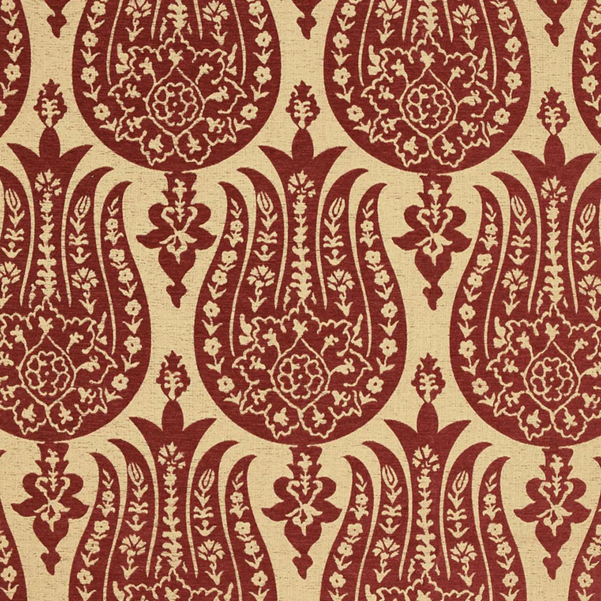 65862 Izmir Chenille Red Earth Fabric