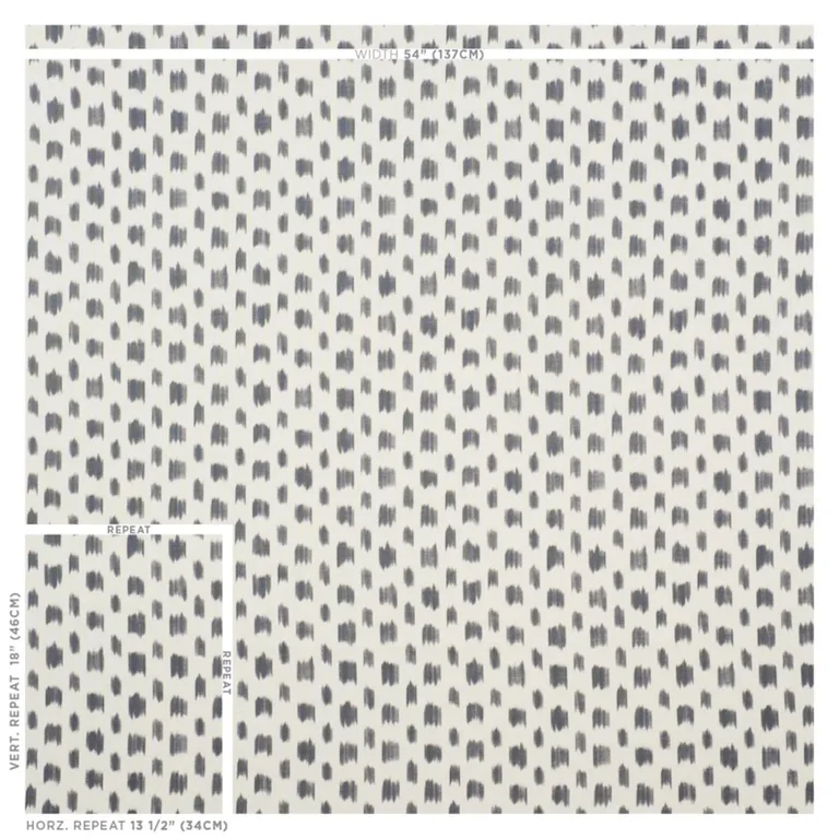 Schumacher 179011 Izmir Ikat Black fabric swatch
