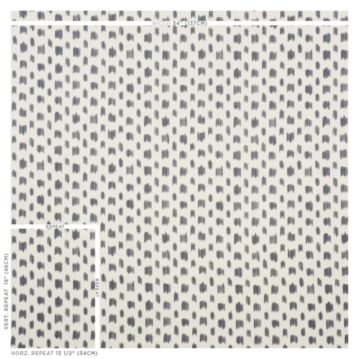 Schumacher 179011 Izmir Ikat Black fabric swatch
