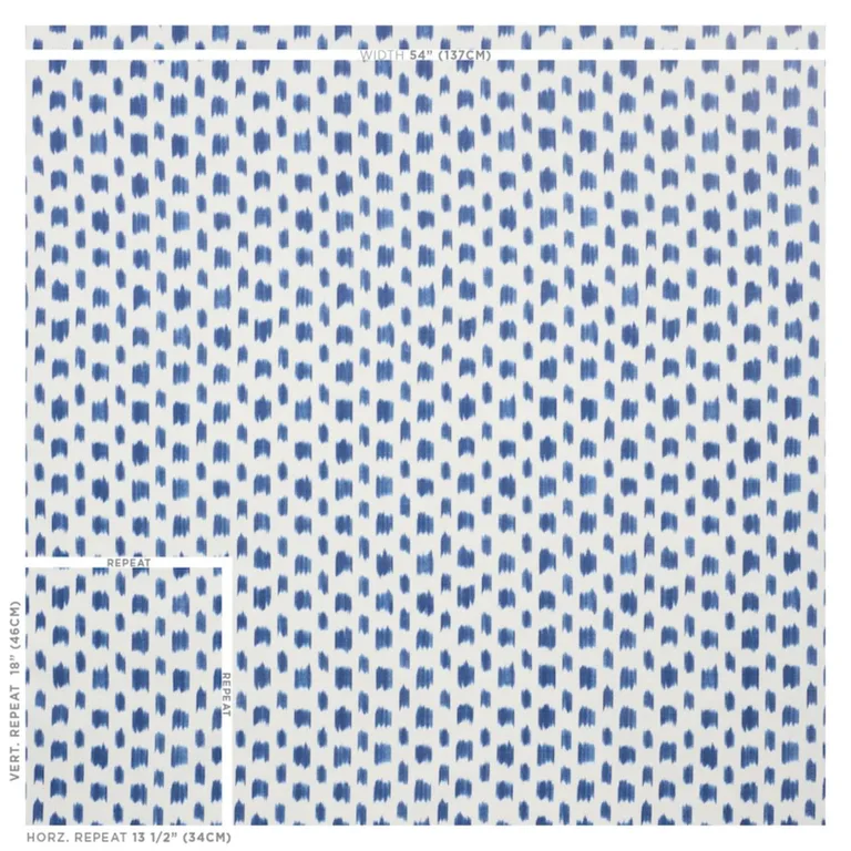 Schumacher 179010 Izmir Ikat Blue fabric swatch