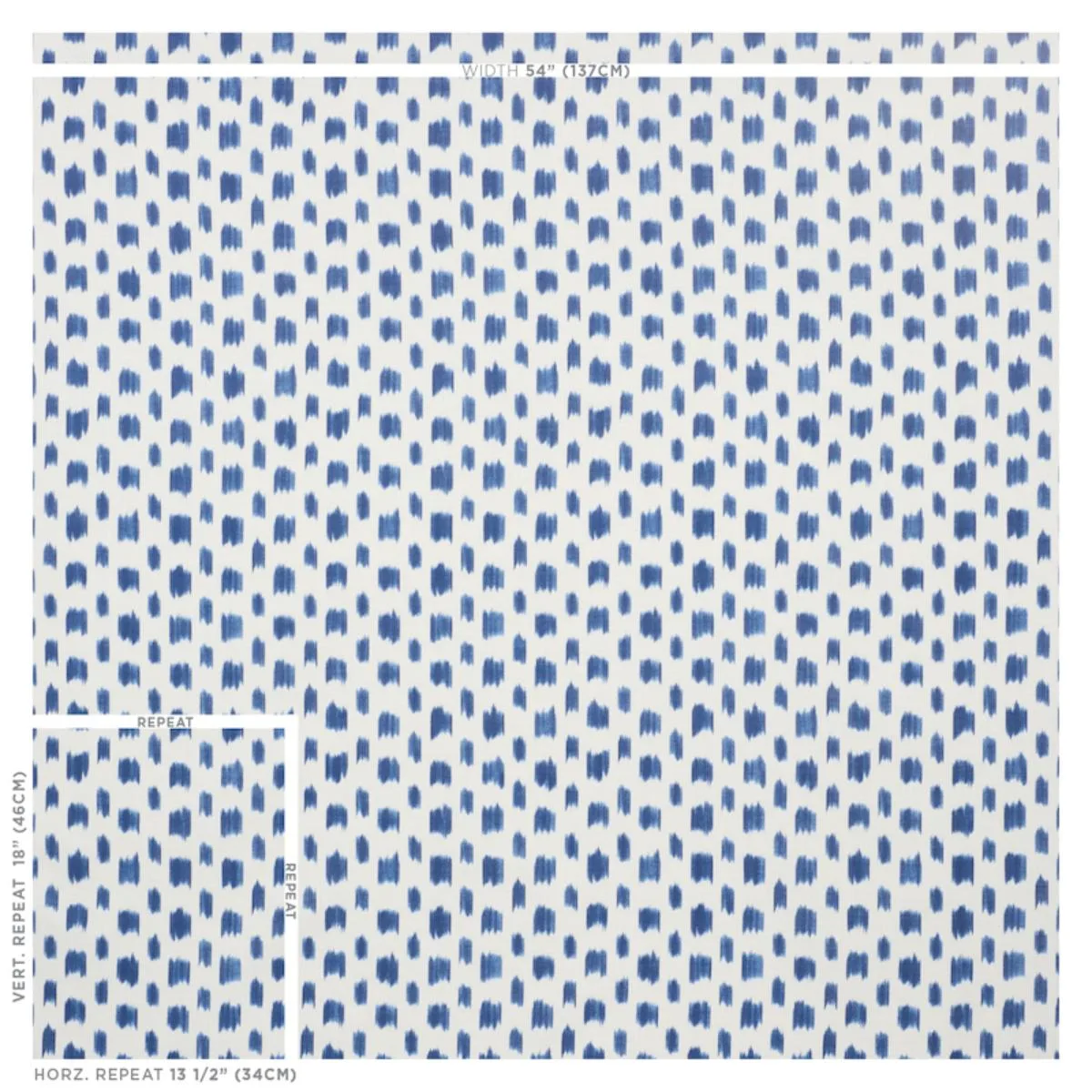 Schumacher 179010 Izmir Ikat Blue fabric swatch