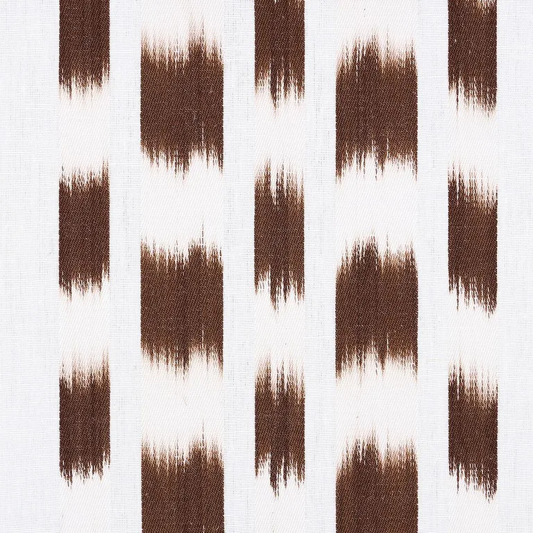 Schumacher 69475 Izmir Ikat Stripe Cocoa fabric swatch