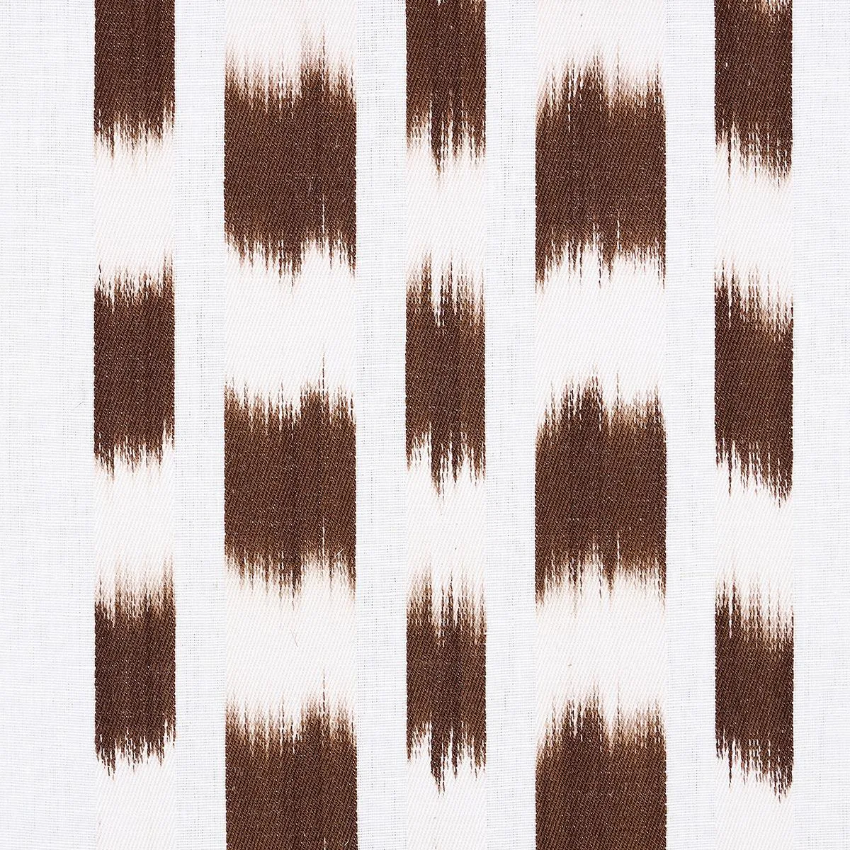 Schumacher 69475 Izmir Ikat Stripe Cocoa fabric swatch