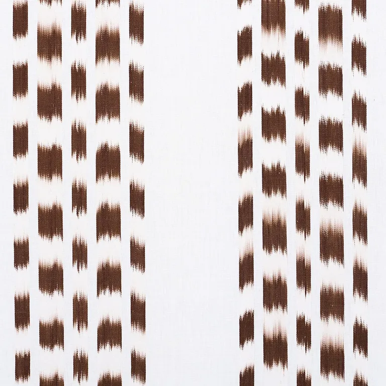 Schumacher 69475 Izmir Ikat Stripe Cocoa fabric swatch