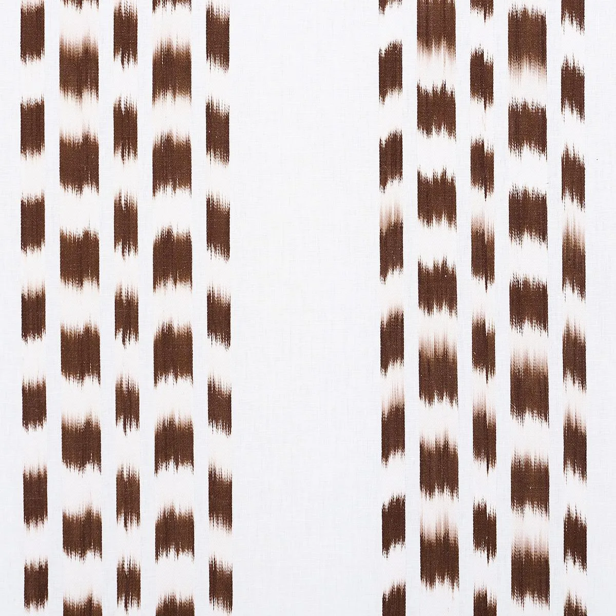 Schumacher 69475 Izmir Ikat Stripe Cocoa fabric swatch