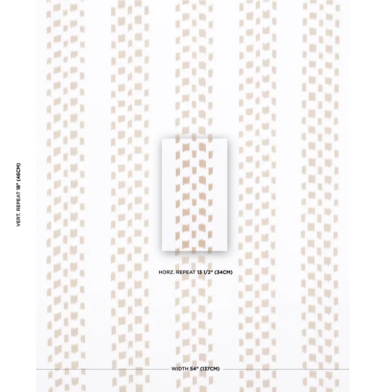 Schumacher 69474 Izmir Ikat Stripe Sand fabric swatch