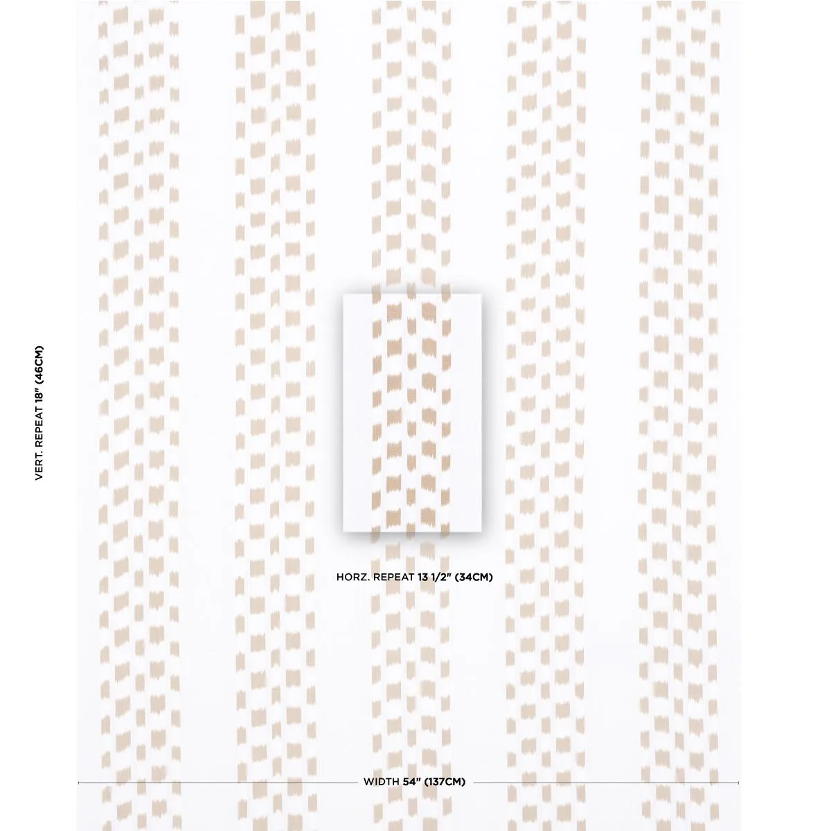 Schumacher 69474 Izmir Ikat Stripe Sand fabric swatch