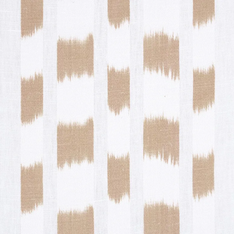 Schumacher 69474 Izmir Ikat Stripe Sand fabric swatch