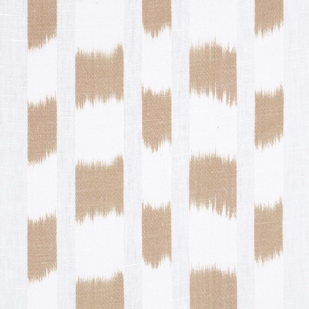 Schumacher 69474 Izmir Ikat Stripe Sand fabric swatch