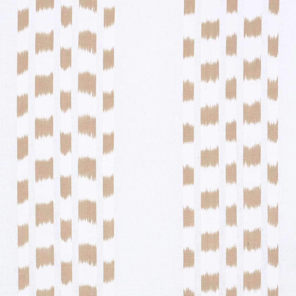 Schumacher 69474 Izmir Ikat Stripe Sand fabric swatch