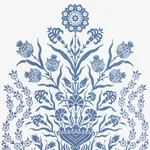 Schumacher 178090 Iznik Sheer Blue fabric swatch
