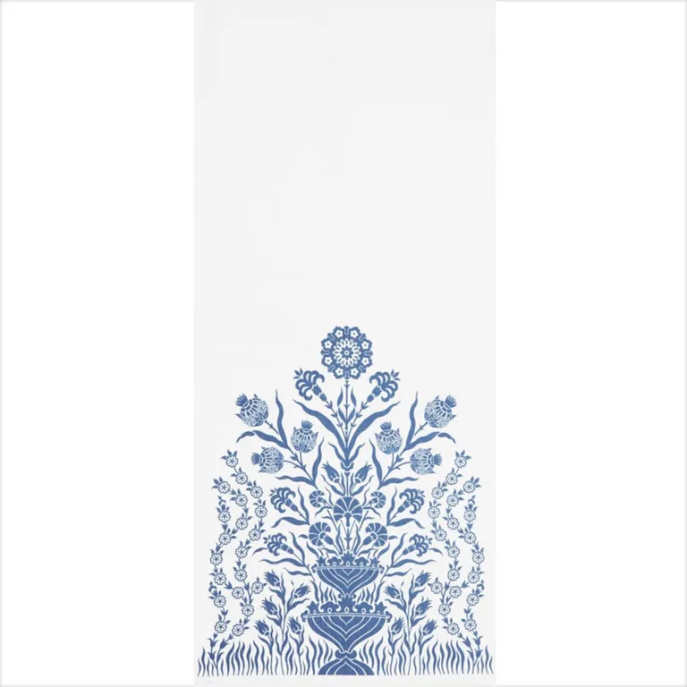 Schumacher 178090 Iznik Sheer Blue fabric swatch