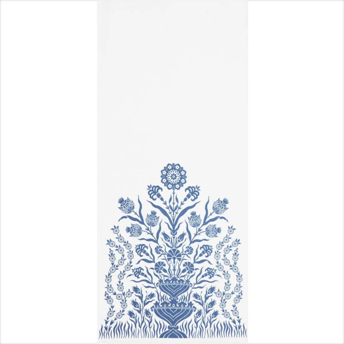 Schumacher 178090 Iznik Sheer Blue fabric swatch
