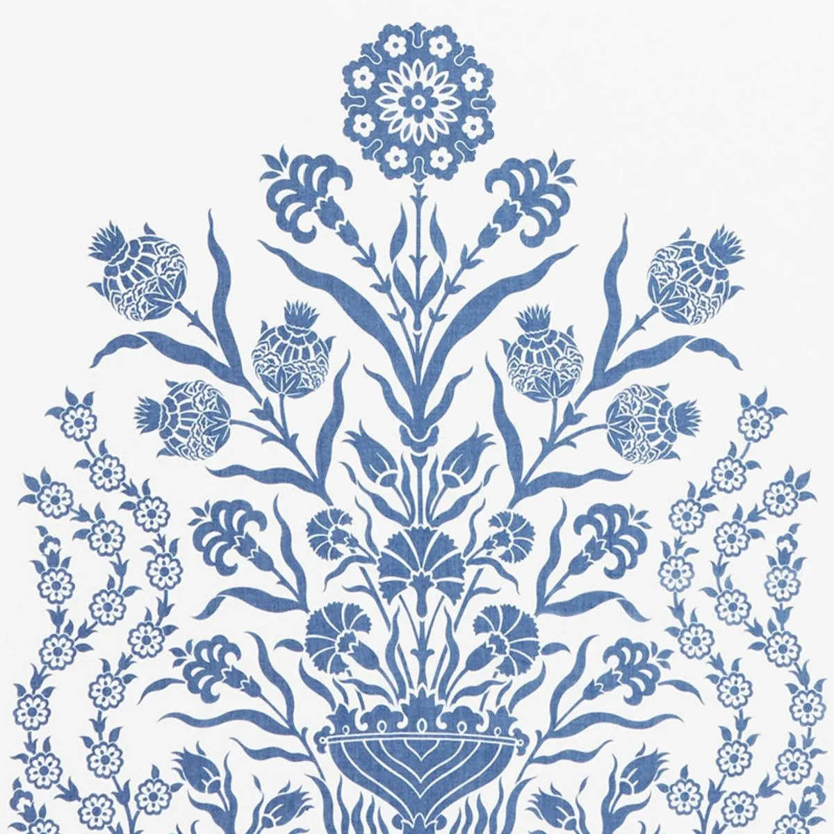 Schumacher 178090 Iznik Sheer Blue fabric swatch