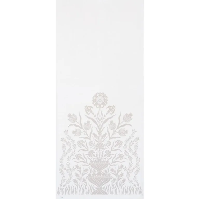 Schumacher 178091 Iznik Sheer Natural fabric swatch