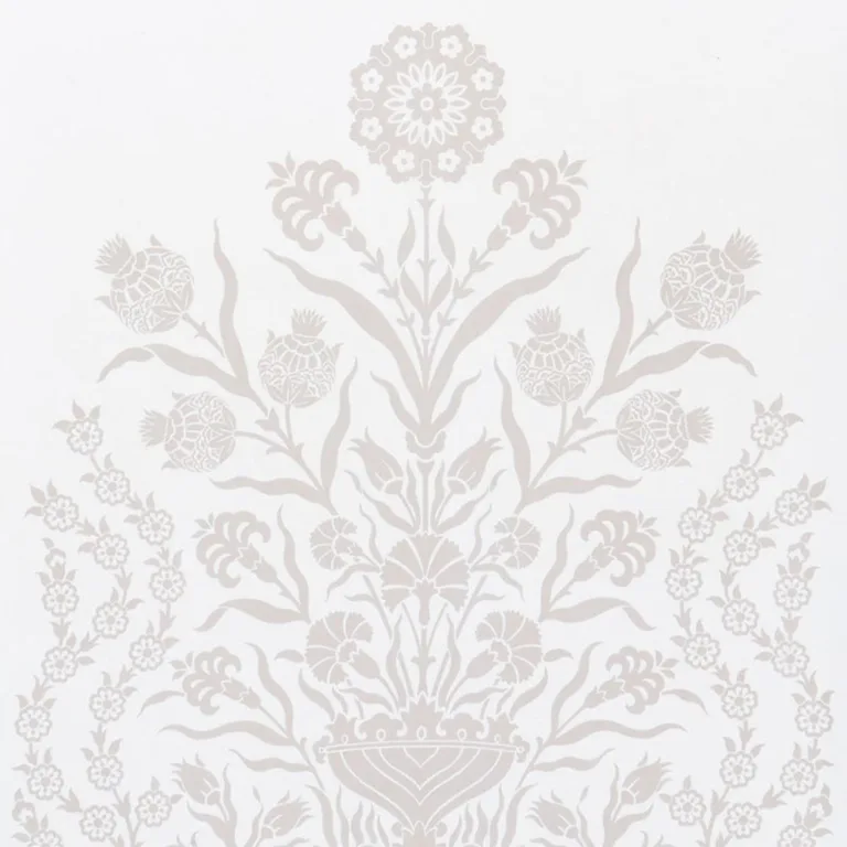 Schumacher 178091 Iznik Sheer Natural fabric swatch