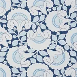 Schumacher 77301 Jackie Appliqué Embroidery Blue fabric swatch