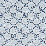 Schumacher 77301 Jackie Appliqué Embroidery Blue fabric swatch