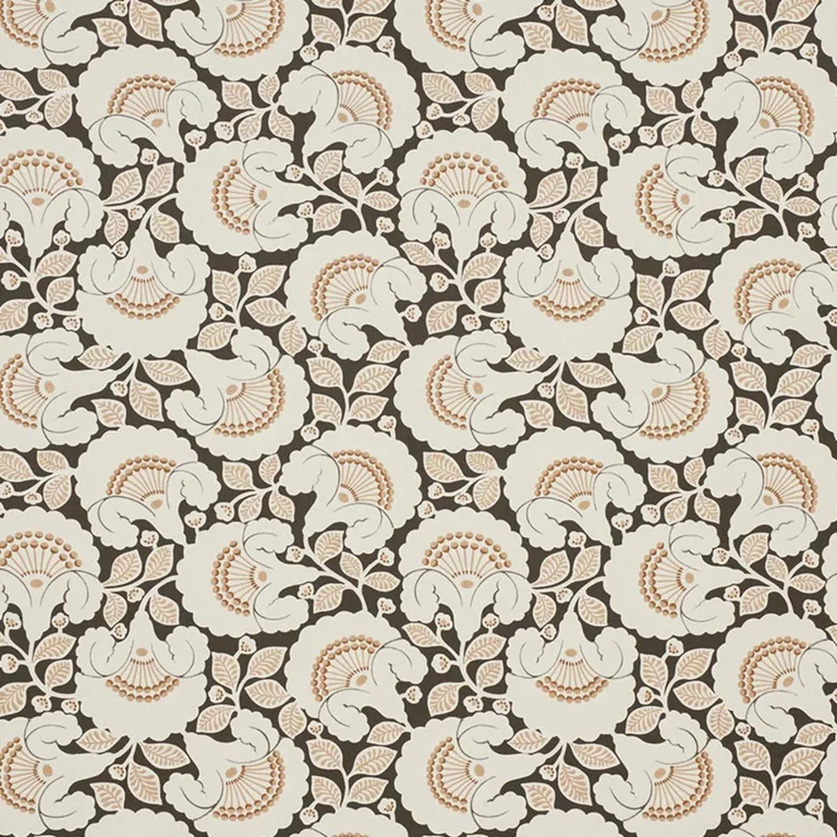 Schumacher 77302 Jackie Appliqué Embroidery Cinder fabric swatch