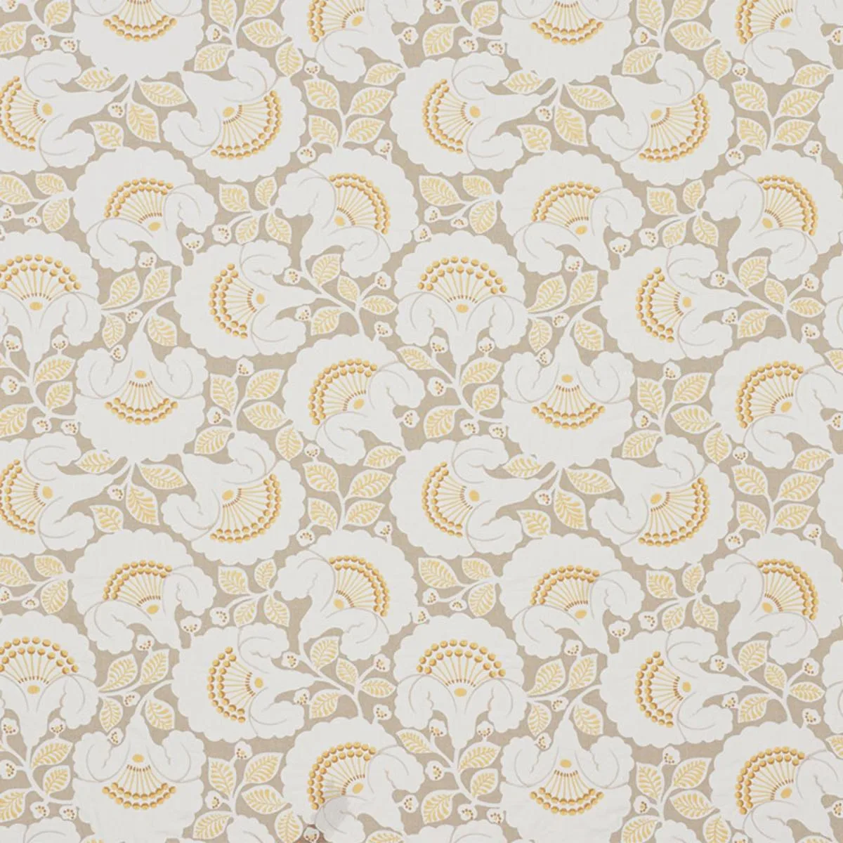 Schumacher 77300 Jackie Appliqué Embroidery Natural fabric swatch