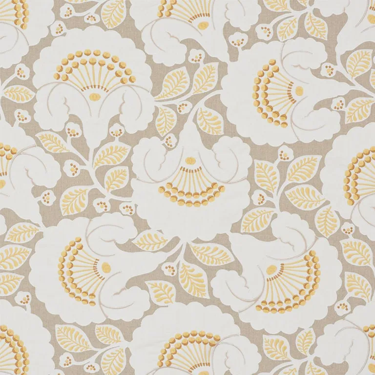 Schumacher 77300 Jackie Appliqué Embroidery Natural fabric swatch