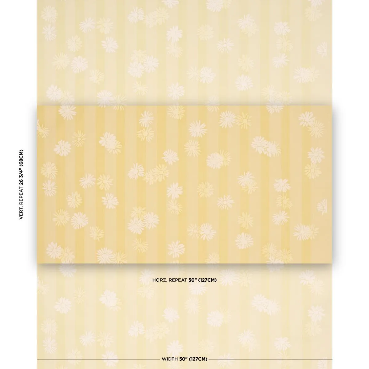 Schumacher TL400042 Jackie's Daisy Buttercup fabric swatch