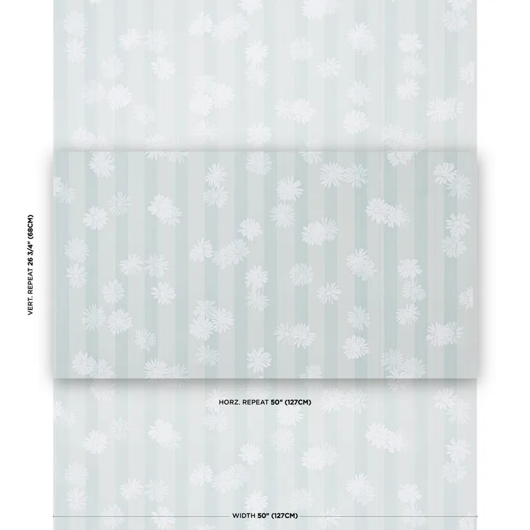 Schumacher TL400040 Jackie's Daisy Harbor Haze fabric swatch