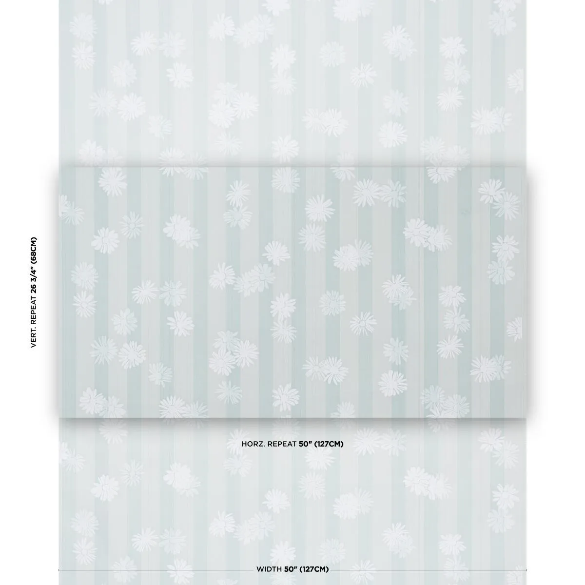 Schumacher TL400040 Jackie's Daisy Harbor Haze fabric swatch