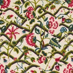 Schumacher 84820 Jacobean Garden Velvet Mulberry & Leaf fabric swatch