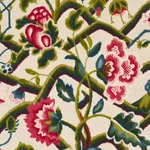 Schumacher 84820 Jacobean Garden Velvet Mulberry & Leaf fabric swatch