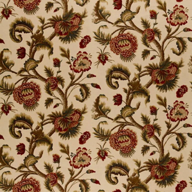 Schumacher 2639312 Jacobean Printed Crewel Burnished Sage fabric swatch