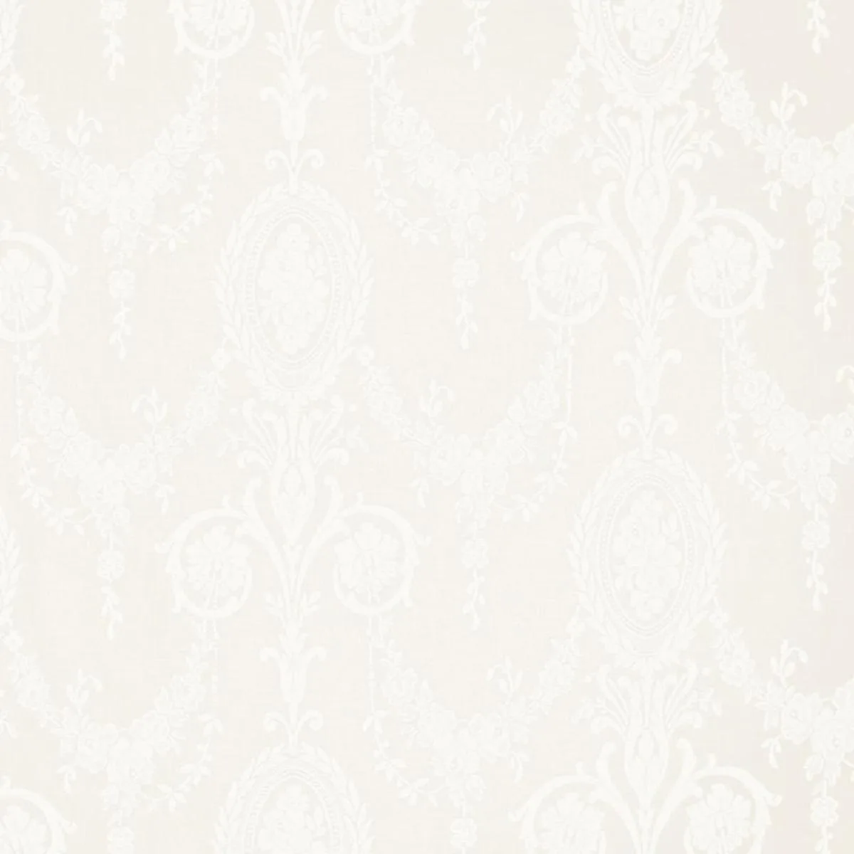 Schumacher 32645 Jacquard Sheer Ivory fabric swatch