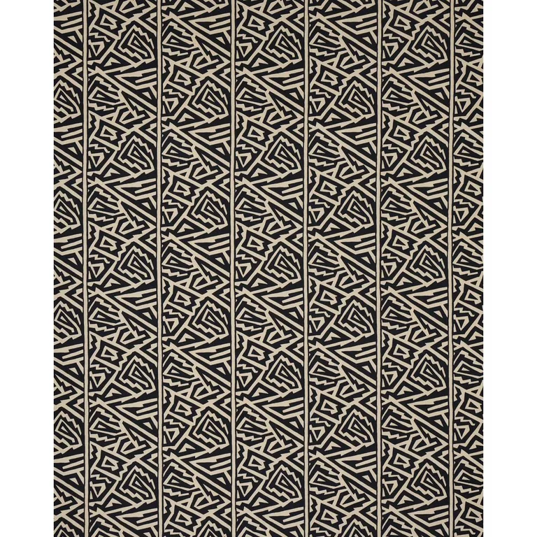 Schumacher 180320 Jagged Maze Black fabric swatch